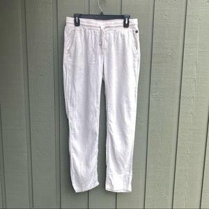 Roxy Cream Linen Pants Size Medium